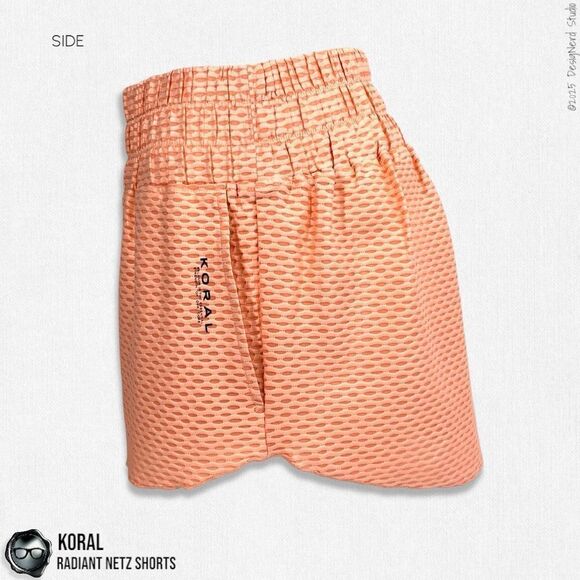 KORAL ACTIVEWEAR RADIANT NETZ SHORTS IN POMPANO ORANGE WOMEN’S MEDIUM - Picture 5 of 16